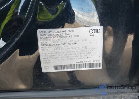 2015 Audi Q5 2.0T Premium from USA, damaged, VIN WA1CFAFP3FA144953